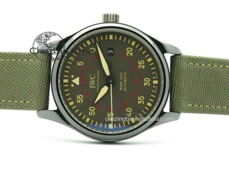 MIROTIME 0208 SunProtective MARK XVII IW324702 Real Ceramic MK Best Edition Green Dial On Green Nylon Strap A 7288